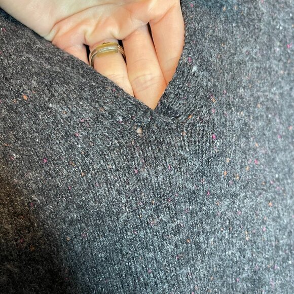 Pure Jill Women Speckled Wool Blend Lagenlook Goblincore Keyhole Tunic Sweater M - Picture 11 of 13